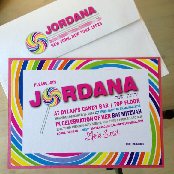 Candy themed invitation ensemble